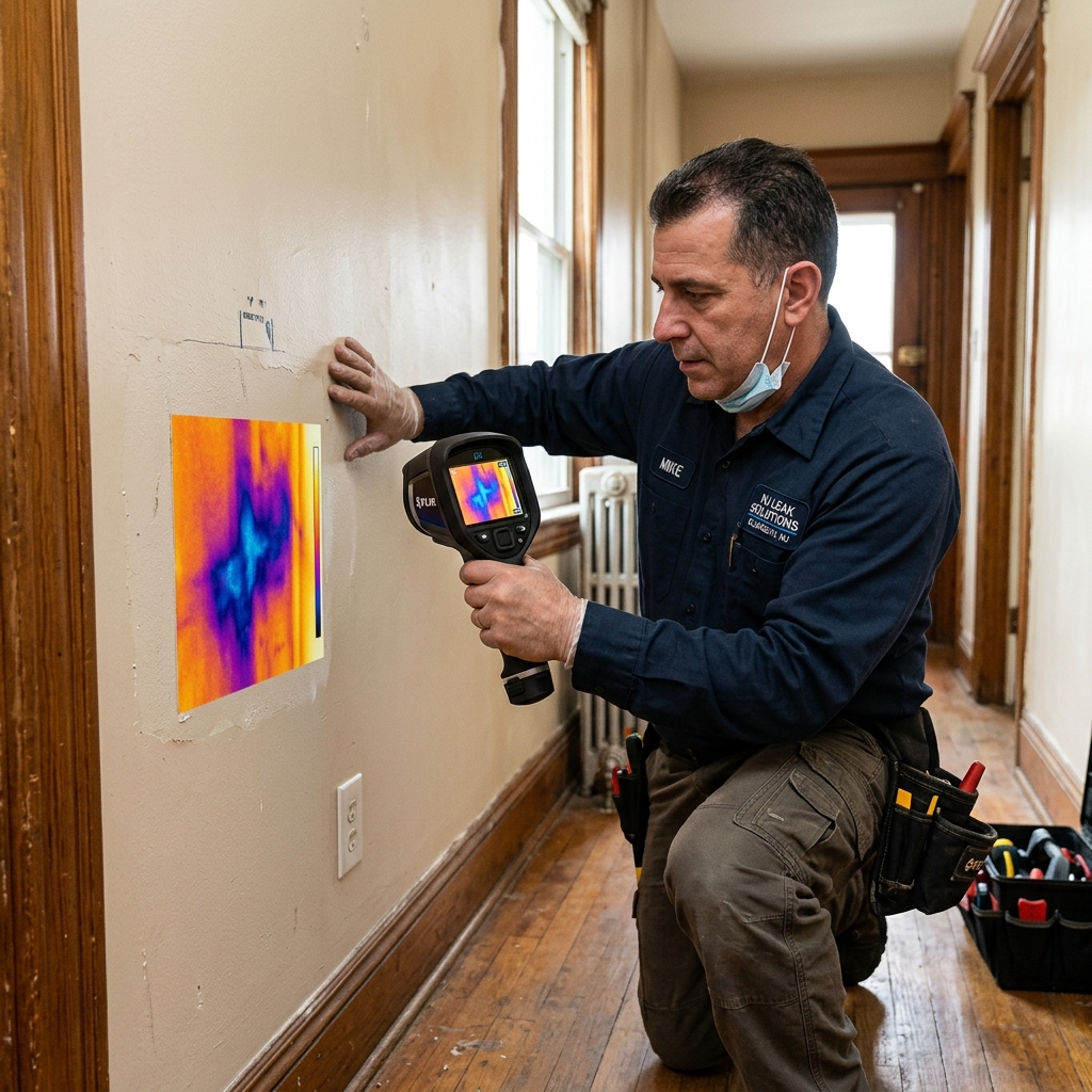 Using a moisture meter to detect a shower pan leak